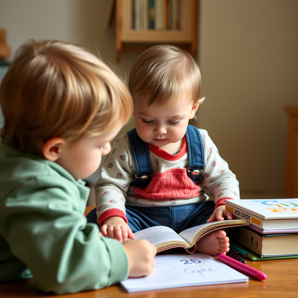 12-18 month infants learning with teen volunteers